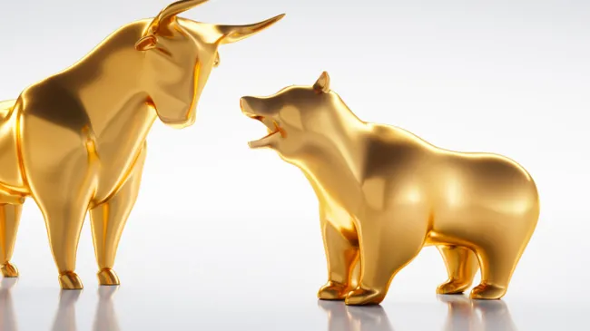 gold bear and bull